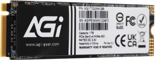 Накопитель SSD AGI TECHNOLOGY CO., LTD AGI1T0GIMAI298 — для бизнеса и офиса