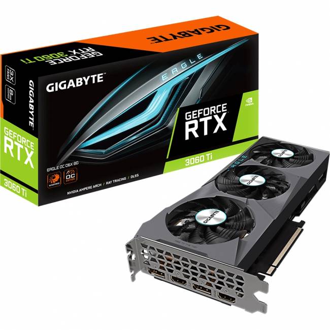 Видеокарта GeForce RTX 3060 Ti EAGLE (GV-N306TXEAGLE OC-8GD) — для бизнеса и офиса Видеокарта GeForce RTX 3060 Ti EAGLE (GV-N306TXEAGLE OC-8GD) — для бизнеса и офиса