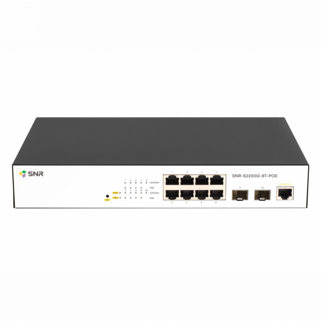 Коммутатор SNR-S2200G-8T-POE — для бизнеса и офиса Коммутатор SNR-S2200G-8T-POE — для бизнеса и офиса