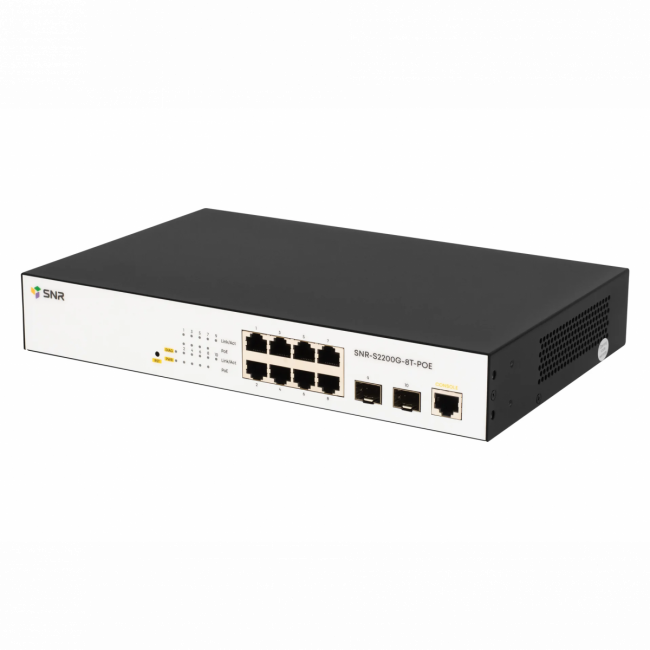 Коммутатор SNR-S2200G-8T-POE — для бизнеса и офиса Коммутатор SNR-S2200G-8T-POE — для бизнеса и офиса