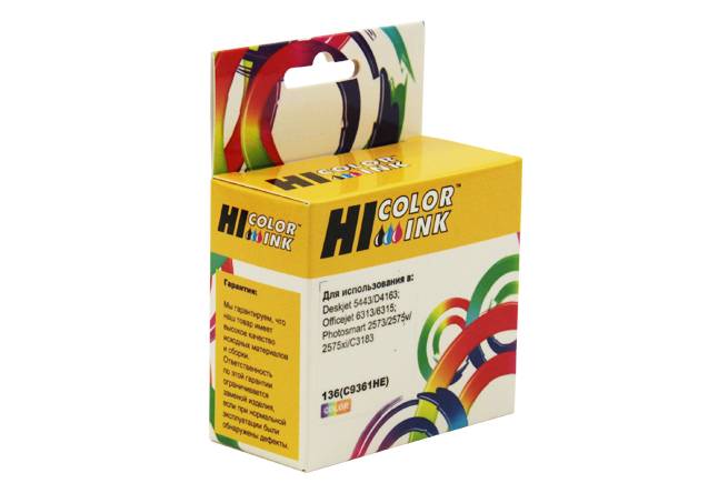 Картридж Hi-Black (HB-C9361HE) для HP DJ 5443/4163, №136, Color — для бизнеса и офиса Картридж Hi-Black (HB-C9361HE) для HP DJ 5443/4163, №136, Color — для бизнеса и офиса