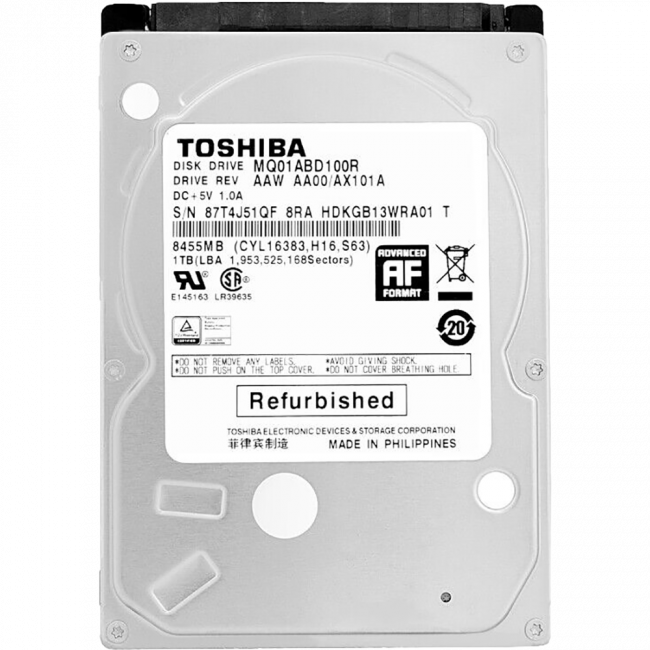 Жесткий диск Toshiba 1Tb (MQ01ABD100R) — для бизнеса и офиса