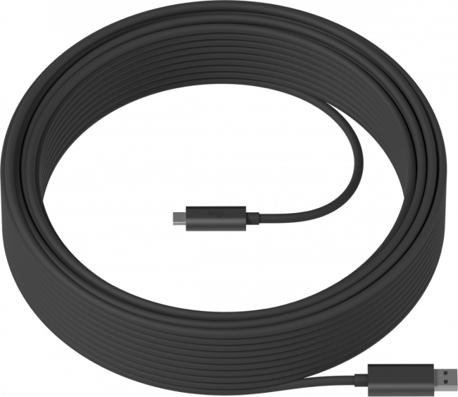 Кабель Logitech Strong USB 3.1 Cable 25 m, Graphite (939-001802) — для бизнеса и офиса Кабель Logitech Strong USB 3.1 Cable 25 m, Graphite (939-001802) — для бизнеса и офиса