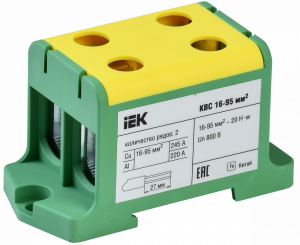 Клемма вводная силовая КВС 16-95 кв.мм. 2-рядная PE IEK ITK YZN23-095-K52