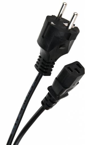 Кабель компьютер - розетка 220V <1.8м> (Европейский стандарт)  <TP021-1.8-BK> Telecom TP021-1.8-BK