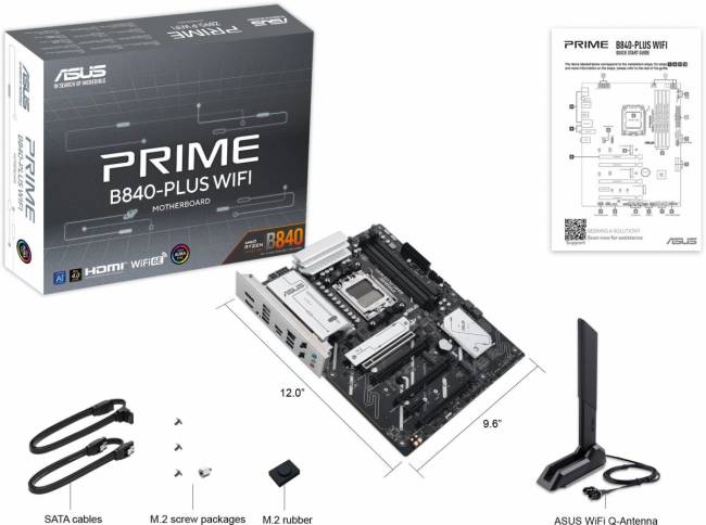 Материнская плата ASUS PRIME B840-PLUS WIFI — для бизнеса и офиса Материнская плата ASUS PRIME B840-PLUS WIFI — для бизнеса и офиса