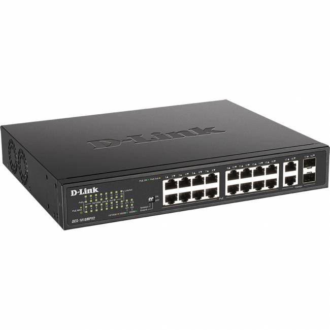 Коммутатор D-Link DES-1018MPV2/E — для бизнеса и офиса Коммутатор D-Link DES-1018MPV2/E — для бизнеса и офиса