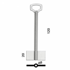 Заготовка дверного ключа Сейф SEF12D 2Ф-8*120