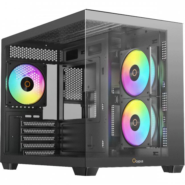Корпус ПК без блока питания Ocypus Gamma-C54-BKD300XX-GL — для бизнеса и офиса