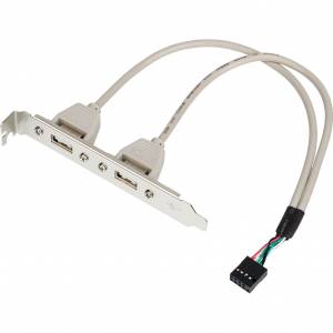 Планка расширения 2 порта USB 2.0 на  заднюю панель Планка расширения 2 хUSB 2.0 (AT5257)