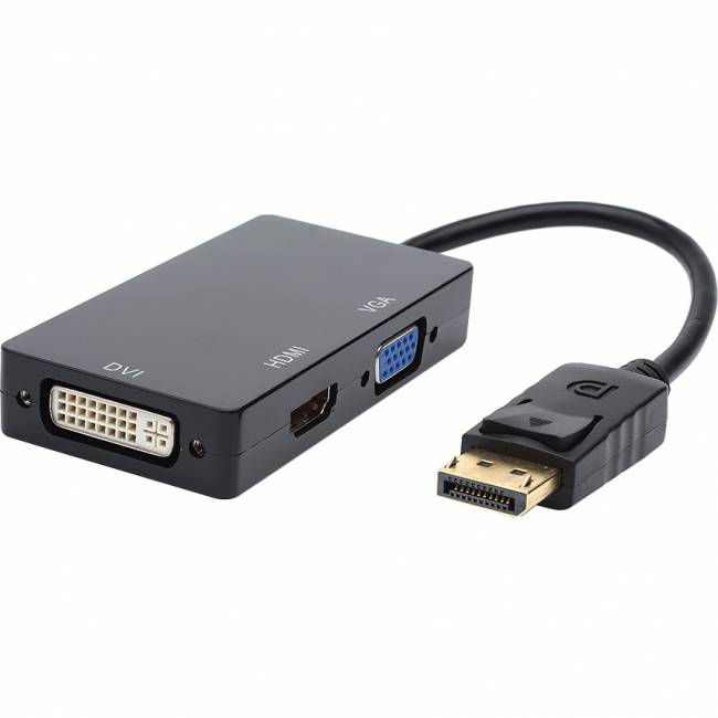 Переходник 0.1 m DisplayPort(m) <=> HDMI, VGA, DVI Переходник Atcom DisplayPort M/HDMI+VGA+DVI (AT6854) — для бизнеса и офиса Переходник 0.1 m DisplayPort(m) <=> HDMI, VGA, DVI Переходник Atcom DisplayPort M/HDMI+VGA+DVI (AT6854) — для бизнеса и офиса