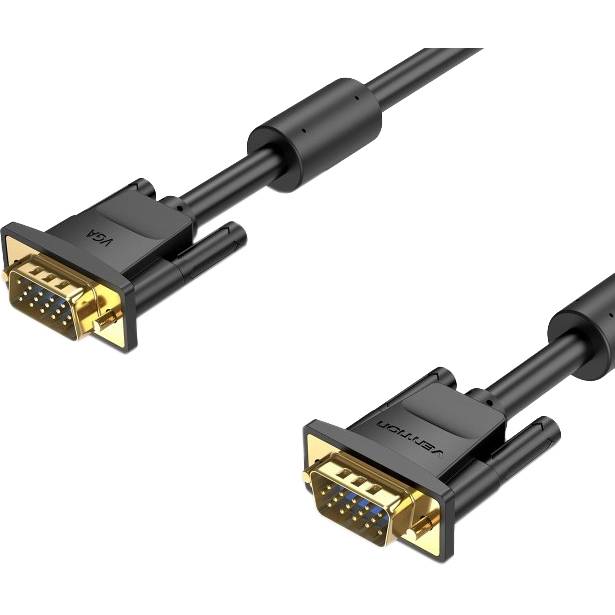 Кабель Vention VGA 15M/15M с 2 ферритовыми фильтрами - 3м. Кабель Vention VGA(m)/VGA(m) - 3 м (DAEBI) — для бизнеса и офиса