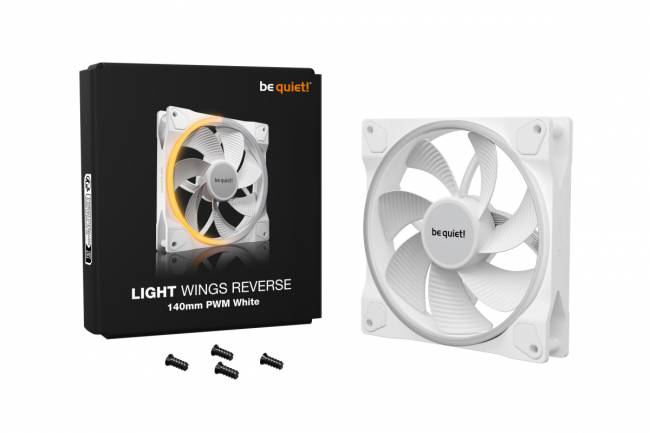 Кулер для корпуса be quiet! LIGHT WINGS 140mm PWM Reverse White — для бизнеса и офиса Кулер для корпуса be quiet! LIGHT WINGS 140mm PWM Reverse White — для бизнеса и офиса