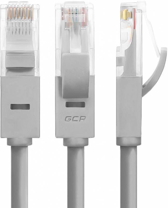Greenconnect Патч-корд прямой 7.5m, UTP кат.5e, серый, позолоченные контакты, 24 AWG, литой, GCR-LNC03-7.5m, ethernet high speed 1 Гбит/с, RJ45, T568B Greenconnect RJ45(m) - RJ45(m) Cat. 5e U/UTP PVC 7.5м серый — для бизнеса и офиса