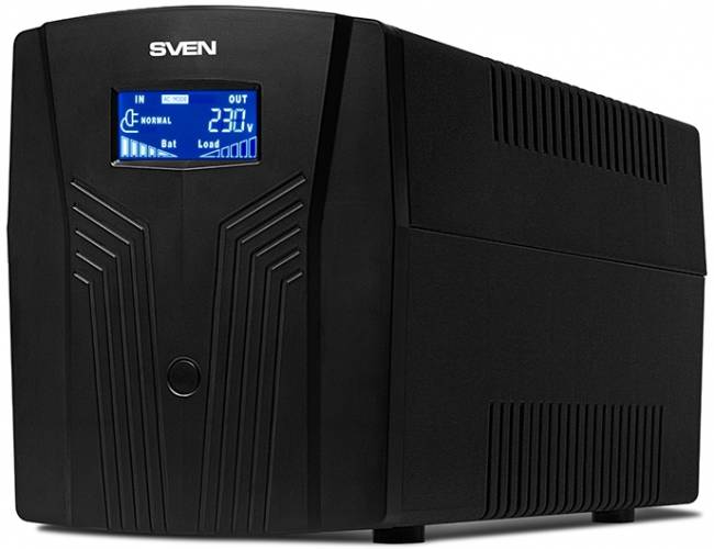 ИБП SVEN Pro 1500 (LCD, USB), линейно-интерактивный, автоматический стабилизатор напряжения, 1500Вт, 900Ва, 3 евророзетки, USB, RJ-45, черный, габариты 140?350?175мм, 10кг. Sven UPS Pro 1500 — для бизнеса и офиса ИБП SVEN Pro 1500 (LCD, USB), линейно-интерактивный, автоматический стабилизатор напряжения, 1500Вт, 900Ва, 3 евророзетки, USB, RJ-45, черный, габариты 140?350?175мм, 10кг. Sven UPS Pro 1500 — для бизнеса и офиса