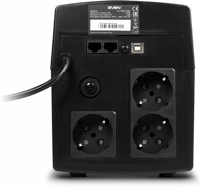 ИБП SVEN Pro 1500 (LCD, USB), линейно-интерактивный, автоматический стабилизатор напряжения, 1500Вт, 900Ва, 3 евророзетки, USB, RJ-45, черный, габариты 140?350?175мм, 10кг. Sven UPS Pro 1500 — для бизнеса и офиса ИБП SVEN Pro 1500 (LCD, USB), линейно-интерактивный, автоматический стабилизатор напряжения, 1500Вт, 900Ва, 3 евророзетки, USB, RJ-45, черный, габариты 140?350?175мм, 10кг. Sven UPS Pro 1500 — для бизнеса и офиса