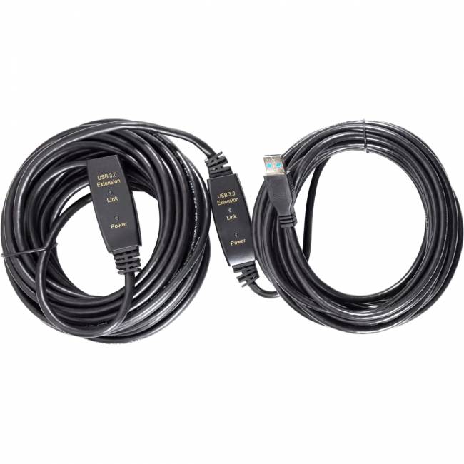 Кабель-адаптер USB3.0-repeater, удлинительный активный <Am-->Af> 15м Aopen/qust<ACU827A-15M> Кабель AOpen 15 м (ACU827A-15M) — для бизнеса и офиса