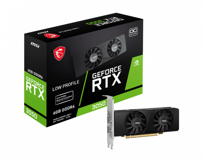 Видеокарта MSI GeForce RTX 3050 LP — для бизнеса и офиса Видеокарта MSI GeForce RTX 3050 LP — для бизнеса и офиса