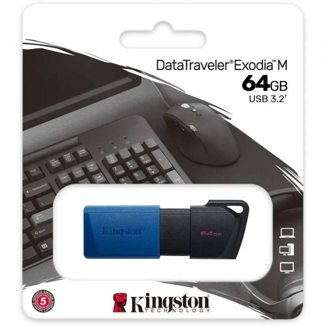 Флэш USB Kingston 64GB USB 3.2 Gen 1 DataTraveler Exodia M (Black + Blue) Kingston DTXM/64GB 64GB USB 3.2 Gen 1 — для бизнеса и офиса Флэш USB Kingston 64GB USB 3.2 Gen 1 DataTraveler Exodia M (Black + Blue) Kingston DTXM/64GB 64GB USB 3.2 Gen 1 — для бизнеса и офиса