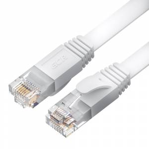 GCR Патч-корд PROF плоский прямой 20.0m, UTP медь кат.6, белый, 30 AWG, ethernet high speed 10 Гбит/с, RJ45, T568B Greenconnect GCR-52862