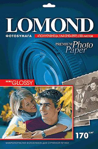 Фотобумага Lomond полуглянцевая (1101305), Semi Glossy, A4, 170 г/м2, 20 л. — для бизнеса и офиса Фотобумага Lomond полуглянцевая (1101305), Semi Glossy, A4, 170 г/м2, 20 л. — для бизнеса и офиса