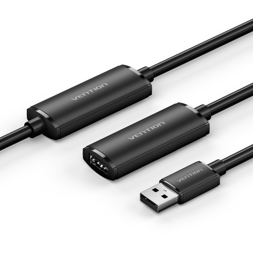 Активный кабель-удлинитель Vention USB 2.0 AM/AF с усилителем - 10м Черный Vention CBKBL — для бизнеса и офиса Активный кабель-удлинитель Vention USB 2.0 AM/AF с усилителем - 10м Черный Vention CBKBL — для бизнеса и офиса