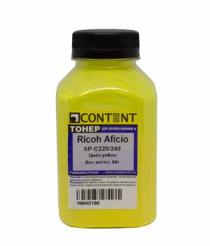 Тонер Content для Ricoh Aficio SP C220/240, Y, 90 г, банка Тонер Content для Ricoh Aficio SP C220/240, Y, 90 г, банка