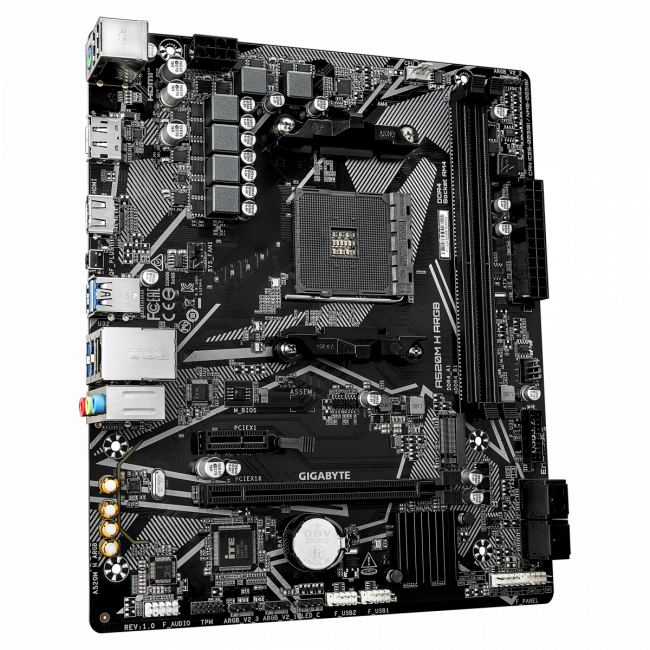Материнская плата GIGABYTE A520M H ARGB — для бизнеса и офиса Материнская плата GIGABYTE A520M H ARGB — для бизнеса и офиса