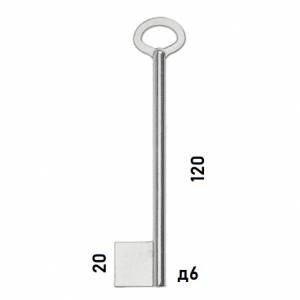 Заготовка дверного ключа Сейф SEF2D 1Ф-6x120