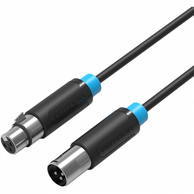Кабель Vention аудио XLR M/XLR F - 1.5м Кабель Vention XLR(m)/XLR(f) - 1.5 м (BBFBG) — для бизнеса и офиса Кабель Vention аудио XLR M/XLR F - 1.5м Кабель Vention XLR(m)/XLR(f) - 1.5 м (BBFBG) — для бизнеса и офиса