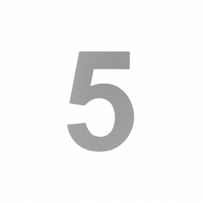 Цифра на дверь Luxe 50 мм сатинированный хром 5 — для бизнеса и офиса Цифра на дверь Luxe 50 мм сатинированный хром 5 — для бизнеса и офиса