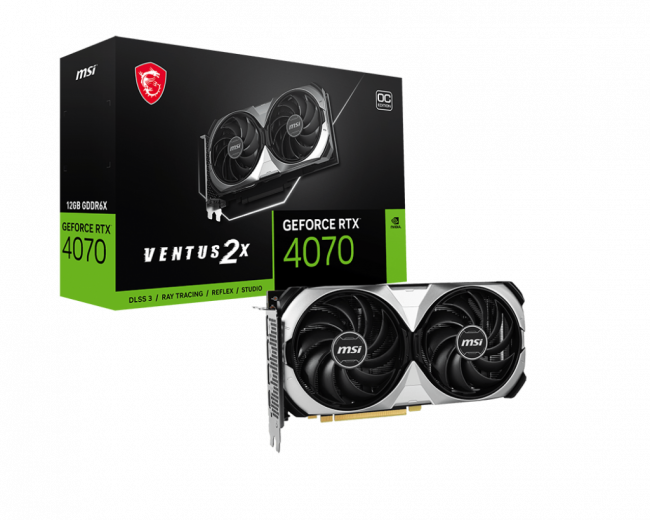 Видеокарта MSI GeForce RTX 4070 VENTUS 2X 12G — для бизнеса и офиса Видеокарта MSI GeForce RTX 4070 VENTUS 2X 12G — для бизнеса и офиса