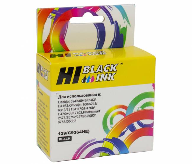 Картридж Hi-Black (HB-C9364HE) для HP DJ 5943/6943/D4163, №129, Bk — для бизнеса и офиса Картридж Hi-Black (HB-C9364HE) для HP DJ 5943/6943/D4163, №129, Bk — для бизнеса и офиса