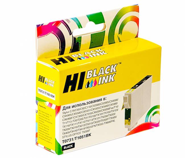 Картридж Hi-Black (HB-T0731) для Epson Stylus C79/C110/T40W/TX200/400/TX600FW, Bk — для бизнеса и офиса Картридж Hi-Black (HB-T0731) для Epson Stylus C79/C110/T40W/TX200/400/TX600FW, Bk — для бизнеса и офиса