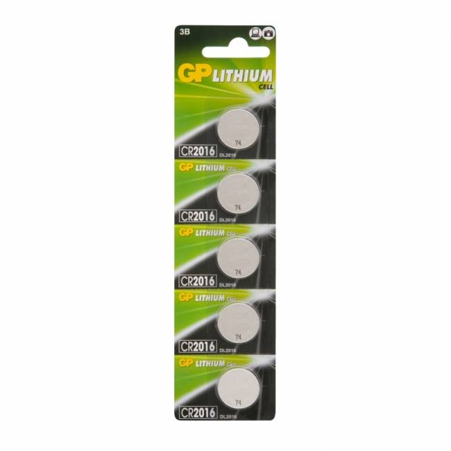 Литиевые дисковые батарейки GP Lithium CR2016 - 5 шт., каждая в своем отрывном блистере GP Lithium CR2016 (4891199001123) — для бизнеса и офиса Литиевые дисковые батарейки GP Lithium CR2016 - 5 шт., каждая в своем отрывном блистере GP Lithium CR2016 (4891199001123) — для бизнеса и офиса