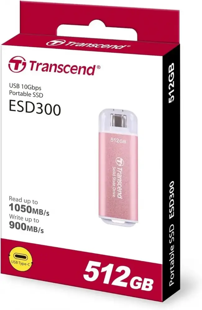 Флеш-накопитель Transcend TS512GESD300P — для бизнеса и офиса Флеш-накопитель Transcend TS512GESD300P — для бизнеса и офиса