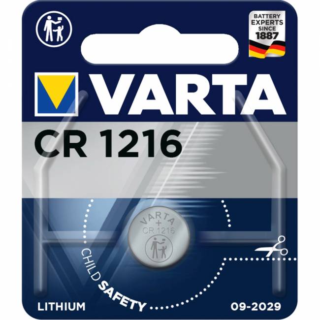 Батарейка Varta ELECTRONICS CR1216 BL1 Lithium 3V (6216) (1/10/100) (1 шт.) Varta PRIMARY LITHIUM CR1216 (06216101401) — для бизнеса и офиса Батарейка Varta ELECTRONICS CR1216 BL1 Lithium 3V (6216) (1/10/100) (1 шт.) Varta PRIMARY LITHIUM CR1216 (06216101401) — для бизнеса и офиса