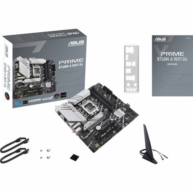 Материнская плата ASUS PRIME B760M-A WIFI D4 (90MB1CX0-M0EAY0) — для бизнеса и офиса Материнская плата ASUS PRIME B760M-A WIFI D4 (90MB1CX0-M0EAY0) — для бизнеса и офиса