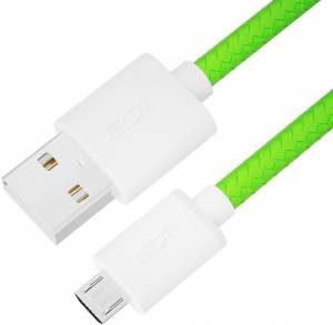 GCR Кабель 0.5m MicroUSB, быстрая зарядка, салатовый нейлон, GCR-54980 Greenconnect GCR-54980