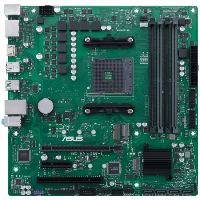 Материнская плата ASUS PRO B550M-C / CSM — для бизнеса и офиса Материнская плата ASUS PRO B550M-C / CSM — для бизнеса и офиса