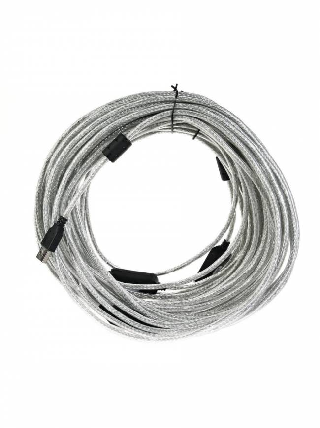 Кабель-адаптер USB2.0-repeater, удлинительный активный <Am-->Af> 25м Aopen<ACU823-25M> VCOM USB 2.0 Type-AM - USB 2.0 Type-AF 25м — для бизнеса и офиса