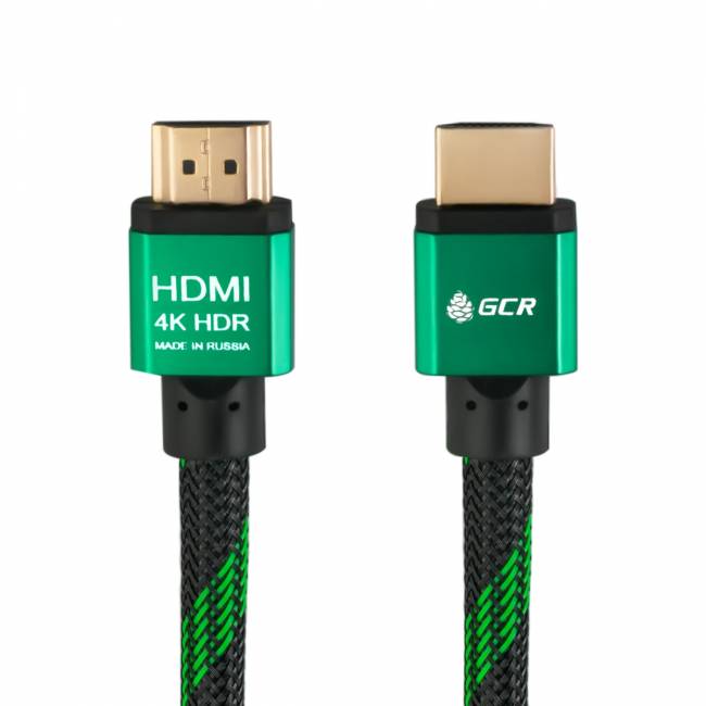 Greenconnect Кабель 1.0m HDMI версия 2.0, HDR 4:2:2, Ultra HD, 4K 60 fps 60Hz/5K*30Hz, 3D, AUDIO, 18.0 Гбит/с, 28/28 AWG, OD7.3mm, тройной экран, BICOLOR нейлон, AL корпус зеленый, GCR-51485 Greenconnect HDMI (m) - HDMI (m) 1м — для бизнеса и офиса