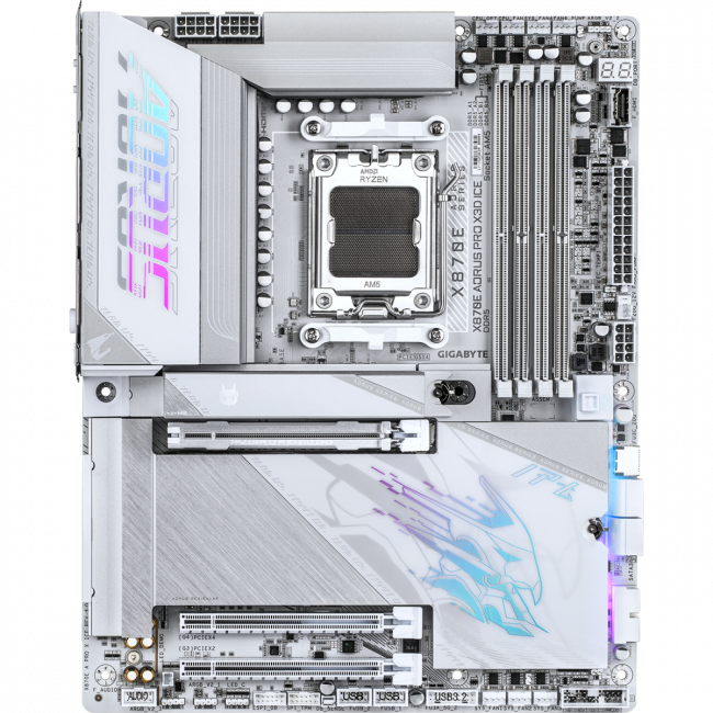 Материнская плата Gigabyte X870E AORUS PRO X3D ICE — для бизнеса и офиса Материнская плата Gigabyte X870E AORUS PRO X3D ICE — для бизнеса и офиса
