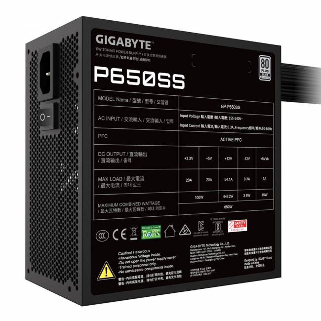 Блок питания ПК Gigabyte P650SS — для бизнеса и офиса Блок питания ПК Gigabyte P650SS — для бизнеса и офиса