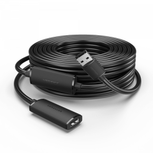 Активный кабель-удлинитель Vention USB 2.0 AM/AF с усилителем - 15м Черный Vention CBKBN