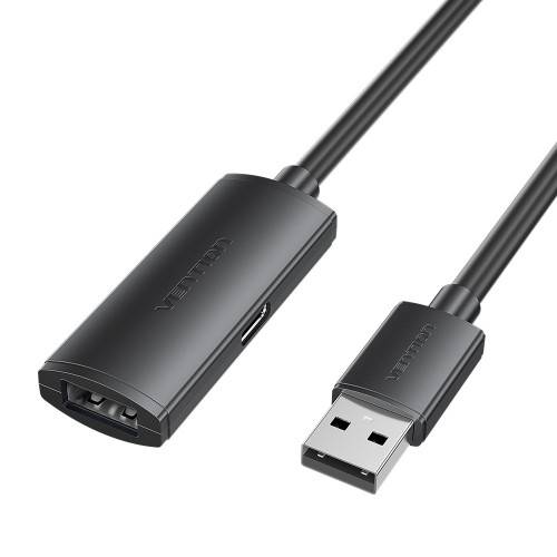 Активный кабель-удлинитель Vention USB 2.0 AM/AF с усилителем - 15м Черный Vention CBKBN — для бизнеса и офиса Активный кабель-удлинитель Vention USB 2.0 AM/AF с усилителем - 15м Черный Vention CBKBN — для бизнеса и офиса