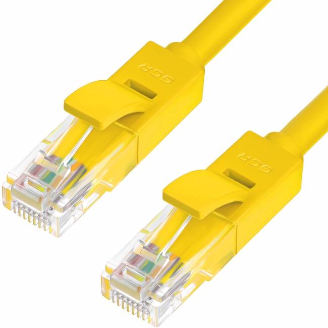 Greenconnect Патч-корд прямой 0.2m, UTP кат.5e, желтый, позолоченные контакты, 24 AWG, литой, GCR-LNC02-0.2m, ethernet high speed 1 Гбит/с, RJ45, T568B Greenconnect RJ45(m) - RJ45(m) Cat. 5e U/UTP PVC 0.2м жёлтый — для бизнеса и офиса Greenconnect Патч-корд прямой 0.2m, UTP кат.5e, желтый, позолоченные контакты, 24 AWG, литой, GCR-LNC02-0.2m, ethernet high speed 1 Гбит/с, RJ45, T568B Greenconnect RJ45(m) - RJ45(m) Cat. 5e U/UTP PVC 0.2м жёлтый — для бизнеса и офиса