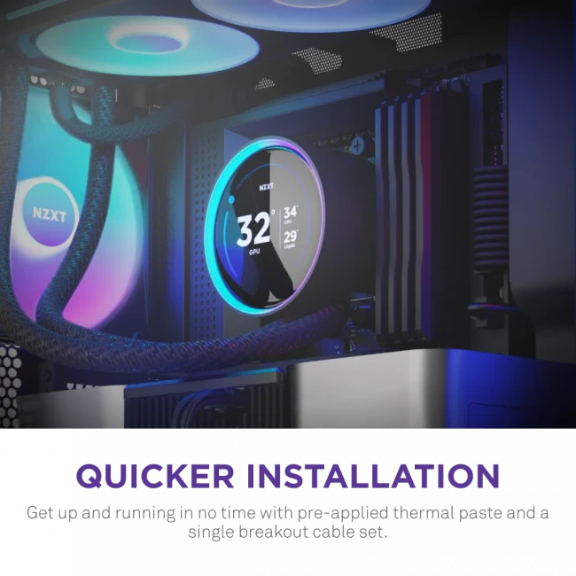 Система жидкостного охлаждения для ПК NZXT Kraken Elite 420 RGB RL-KR42E-B2 — для бизнеса и офиса Система жидкостного охлаждения для ПК NZXT Kraken Elite 420 RGB RL-KR42E-B2 — для бизнеса и офиса