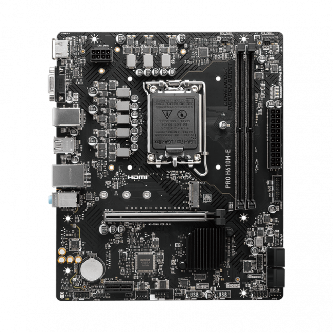 Материнская плата MSI PRO H610M-E — для бизнеса и офиса Материнская плата MSI PRO H610M-E — для бизнеса и офиса