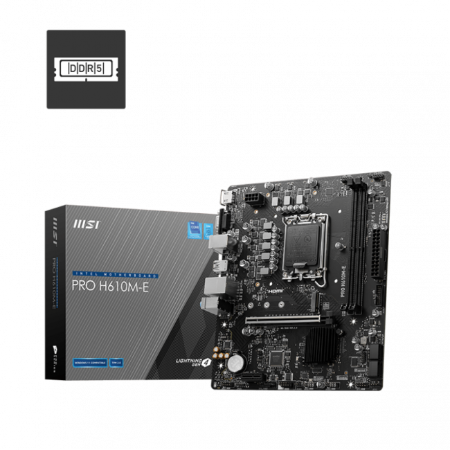Материнская плата MSI PRO H610M-E — для бизнеса и офиса Материнская плата MSI PRO H610M-E — для бизнеса и офиса